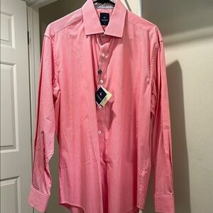 Tailorbyrd Pink Dress Shirt Long-Sleeved Button-Up